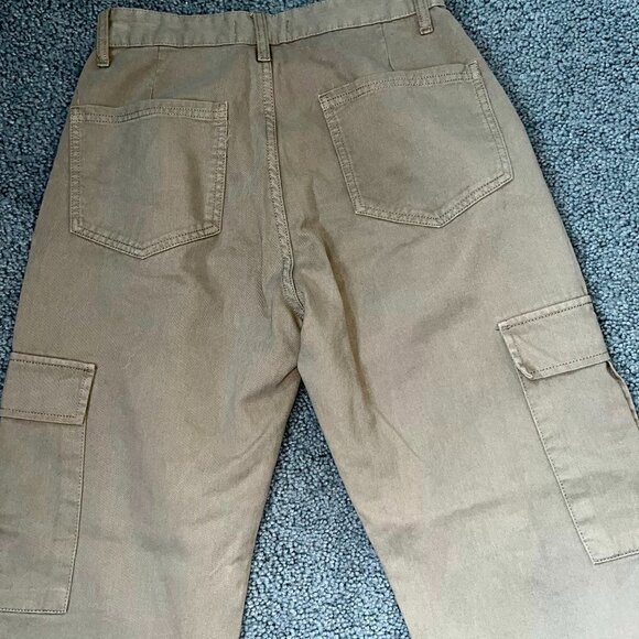STRADIVARIUS STR STRAIGHT LEG CARGO PANTS - Tan - EUC - Women's EUR 38 = US 6 - Picture 6 of 8